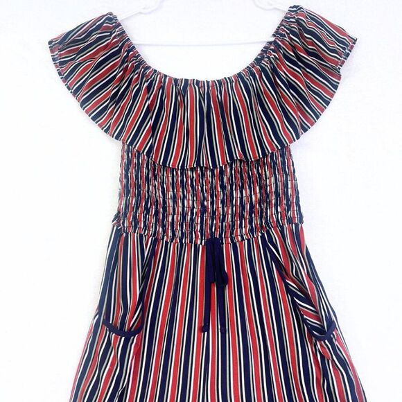 Women's Wide Leg Striped Jumpsuit | Romper Size Small - Picture 5 of 14